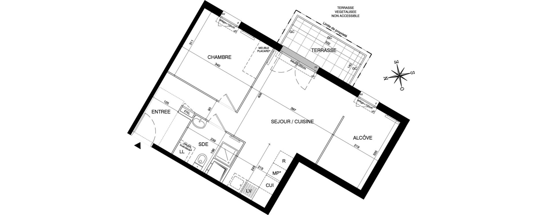 Appartement T2 de 48,41 m2 &agrave; Magnanville Centre