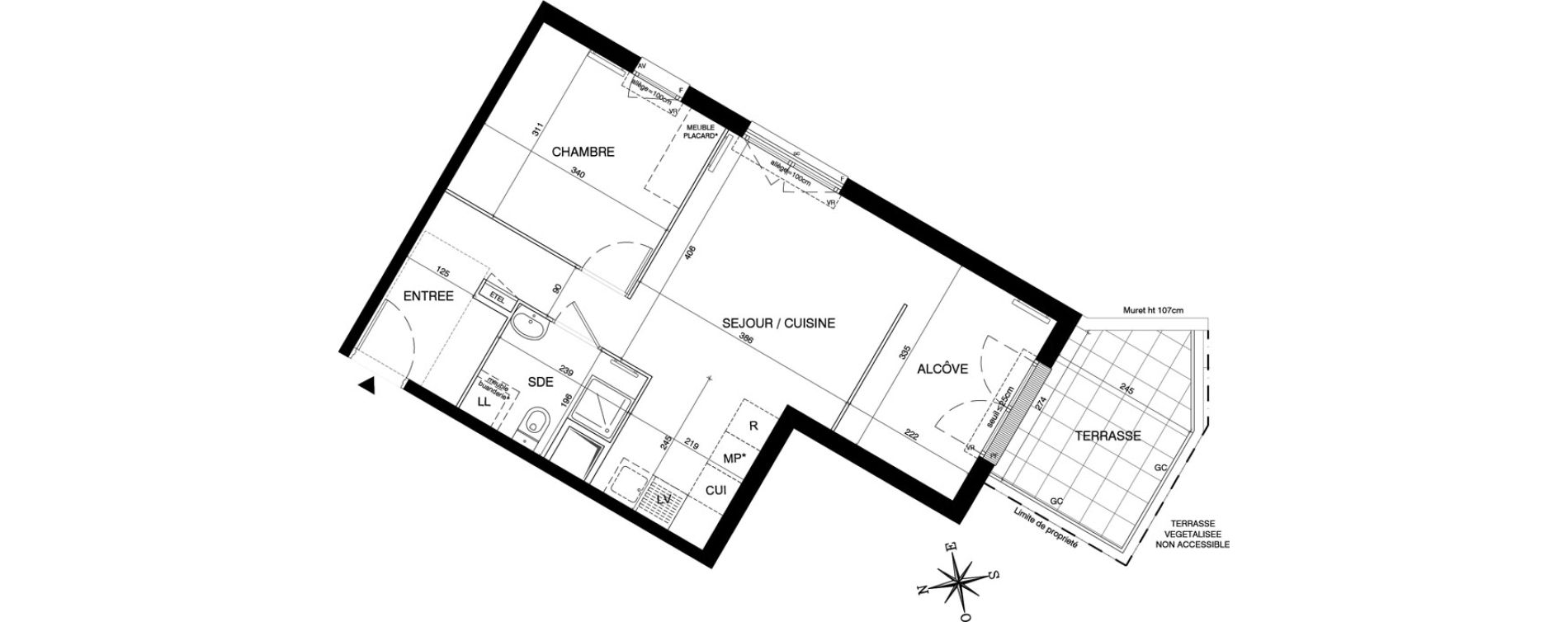 Appartement T2 de 48,14 m2 &agrave; Magnanville Centre