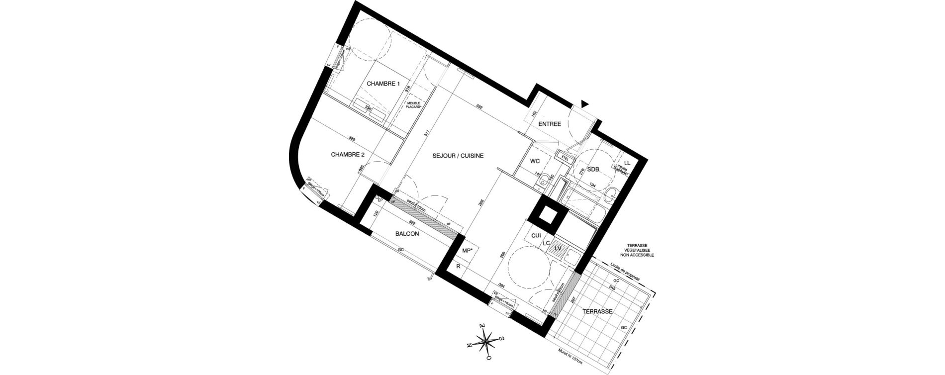 Appartement T3 de 63,49 m2 &agrave; Magnanville Centre