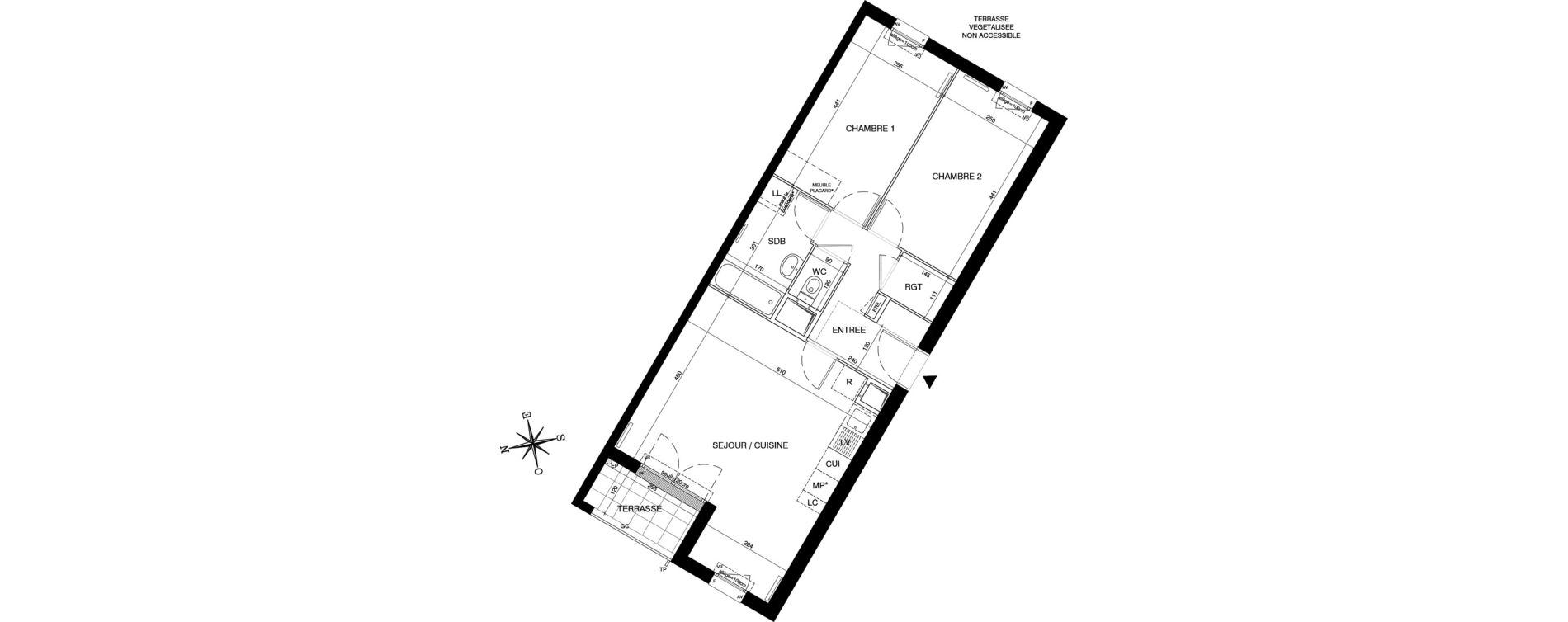 Appartement T3 de 61,89 m2 &agrave; Magnanville Centre