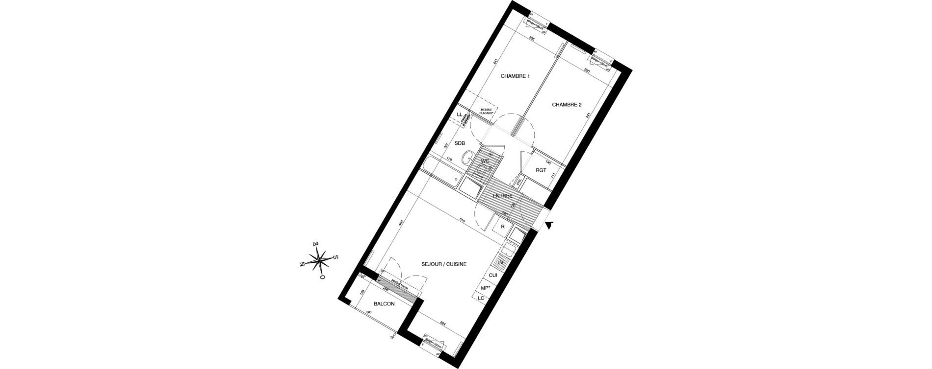 Appartement T3 de 61,89 m2 &agrave; Magnanville Centre