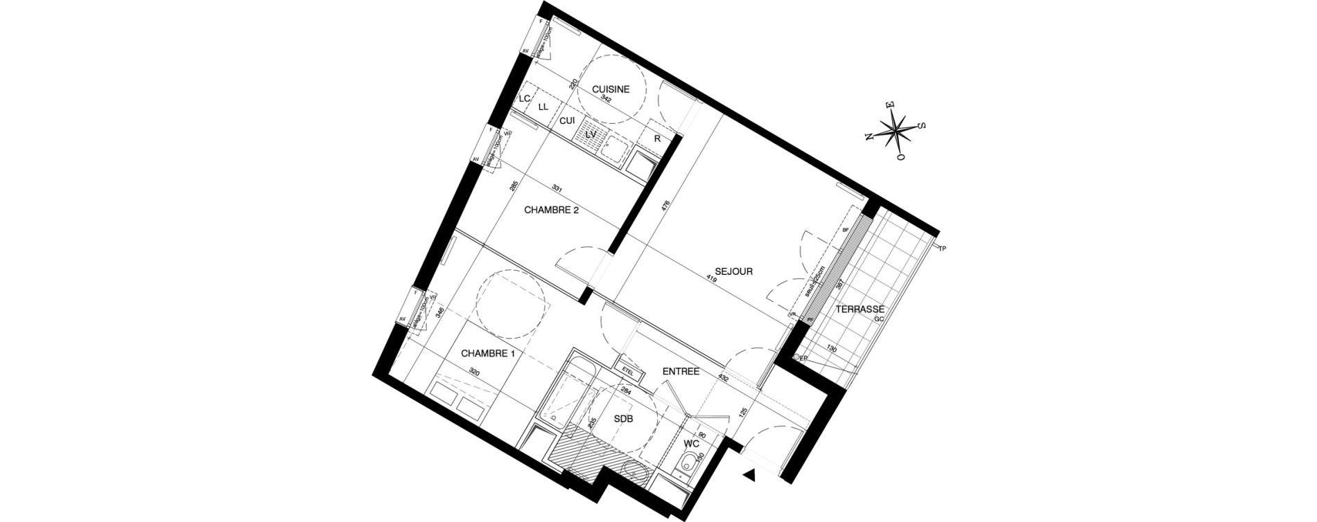 Appartement T3 de 62,52 m2 &agrave; Magnanville Centre