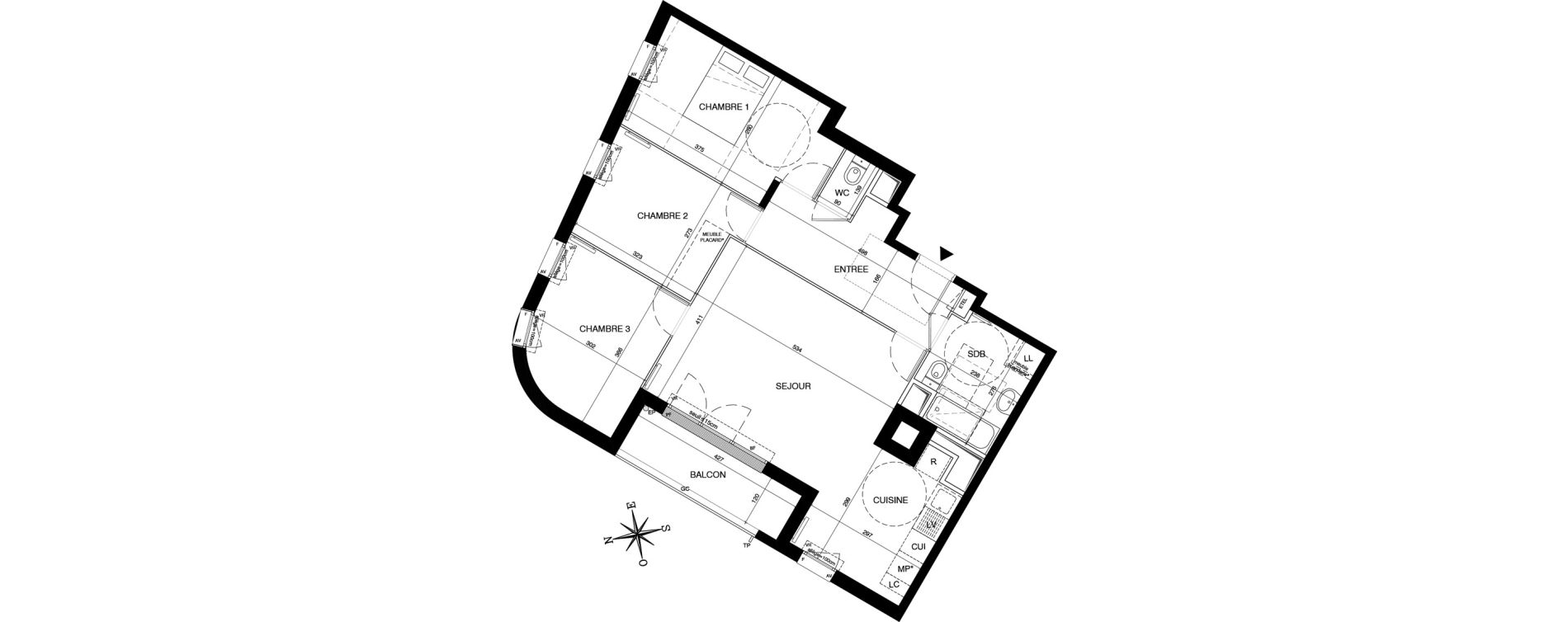 Appartement T4 de 79,31 m2 &agrave; Magnanville Centre