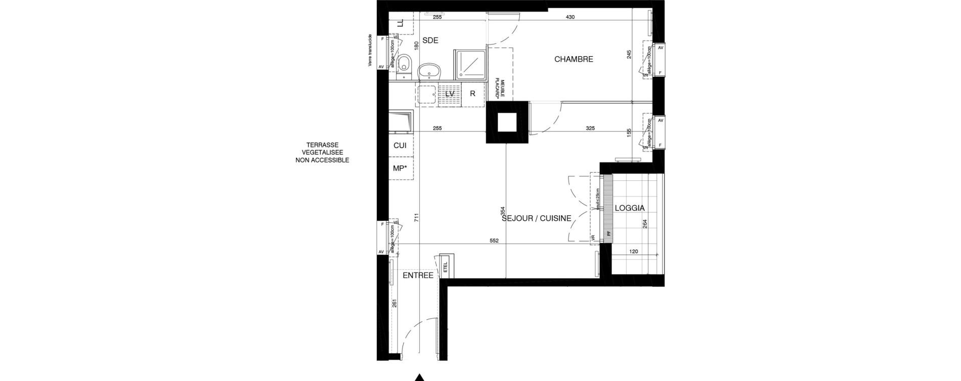 Appartement T2 de 44,59 m2 &agrave; Magnanville Centre