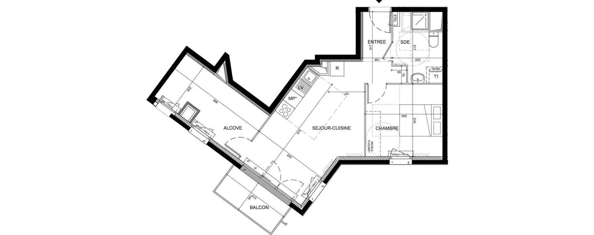 Appartement T2 de 52,09 m2 &agrave; Magnanville Centre