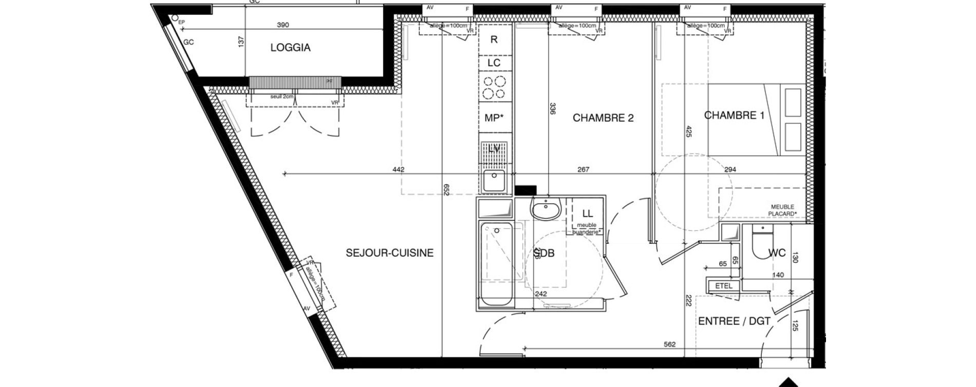 Appartement T3 de 61,67 m2 &agrave; Magnanville Centre
