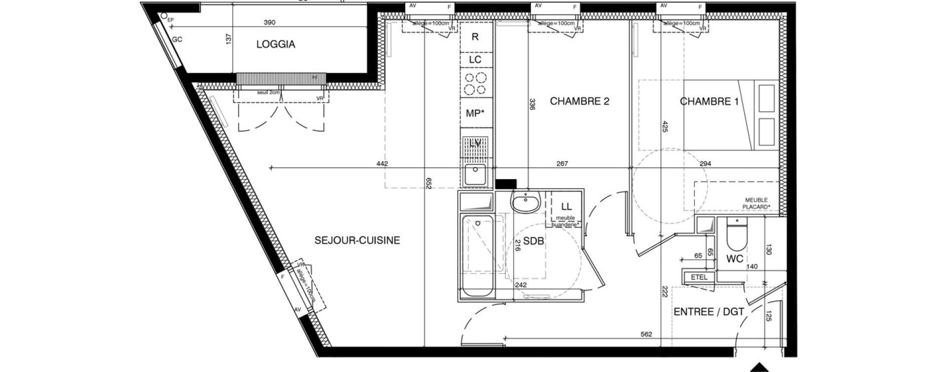 Appartement T3 de 61,67 m2 &agrave; Magnanville Centre