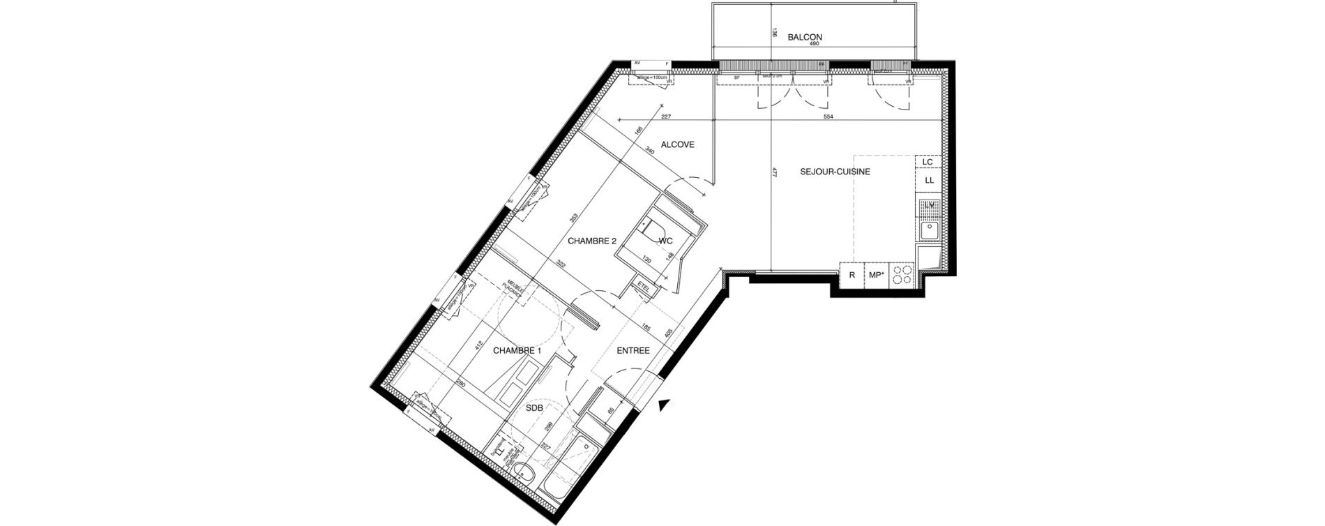 Appartement T3 de 71,52 m2 &agrave; Magnanville Centre