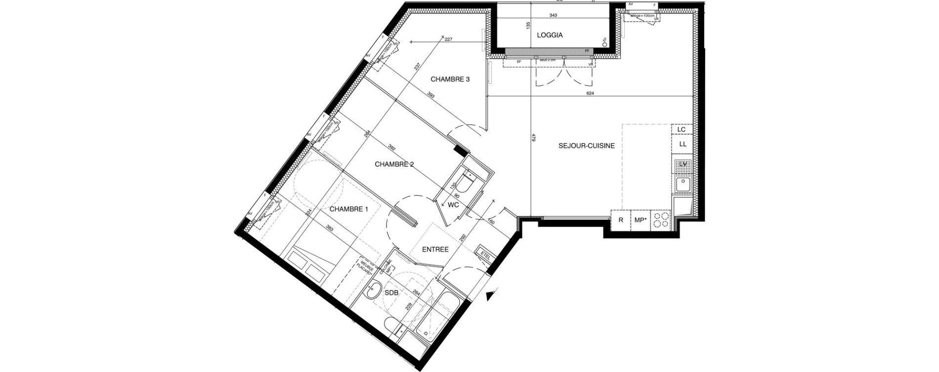 Appartement T4 de 79,44 m2 &agrave; Magnanville Centre
