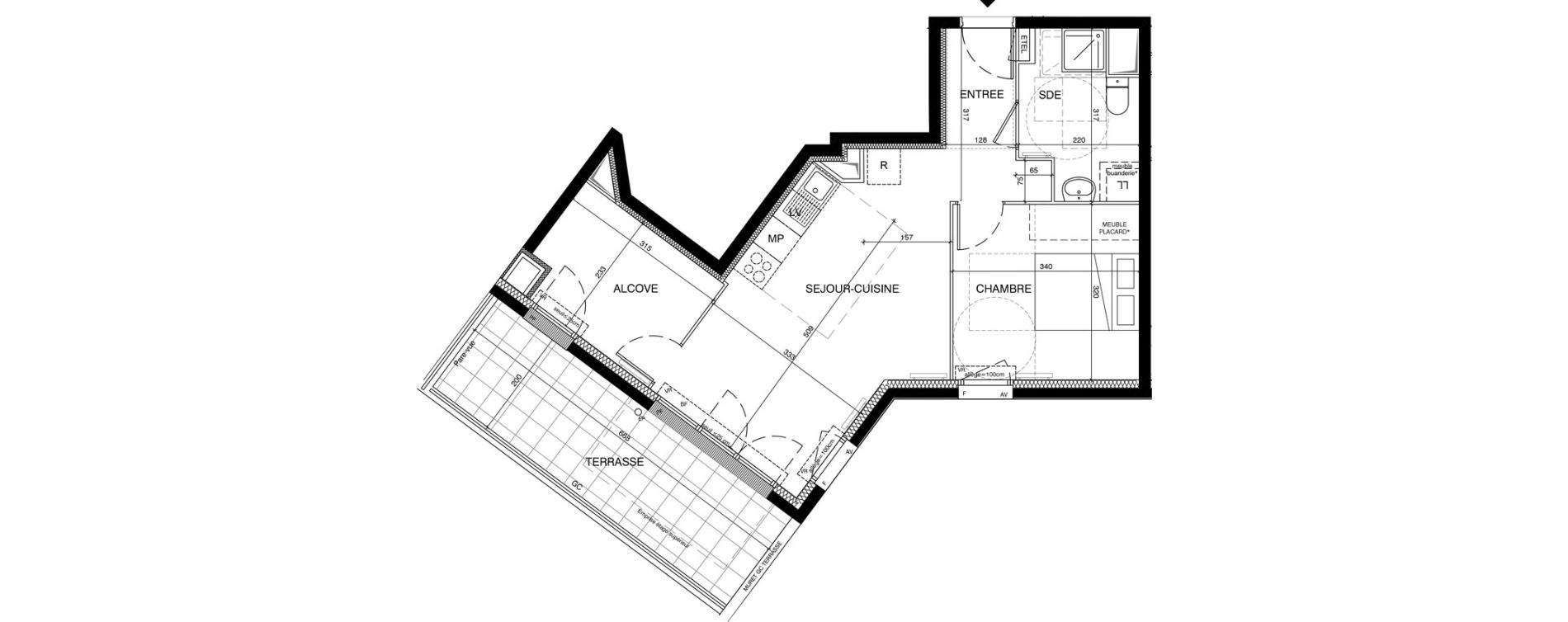 Appartement T2 de 48,64 m2 &agrave; Magnanville Centre