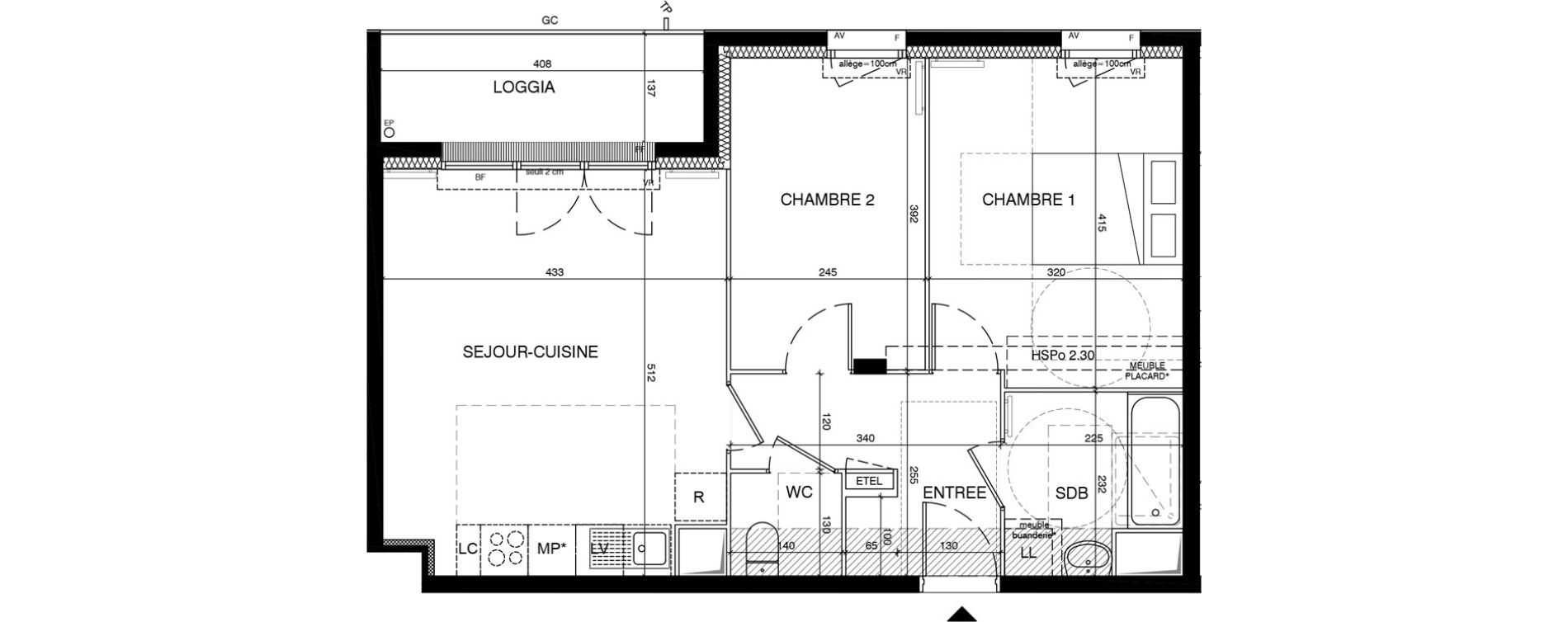 Appartement T3 de 57,09 m2 &agrave; Magnanville Centre
