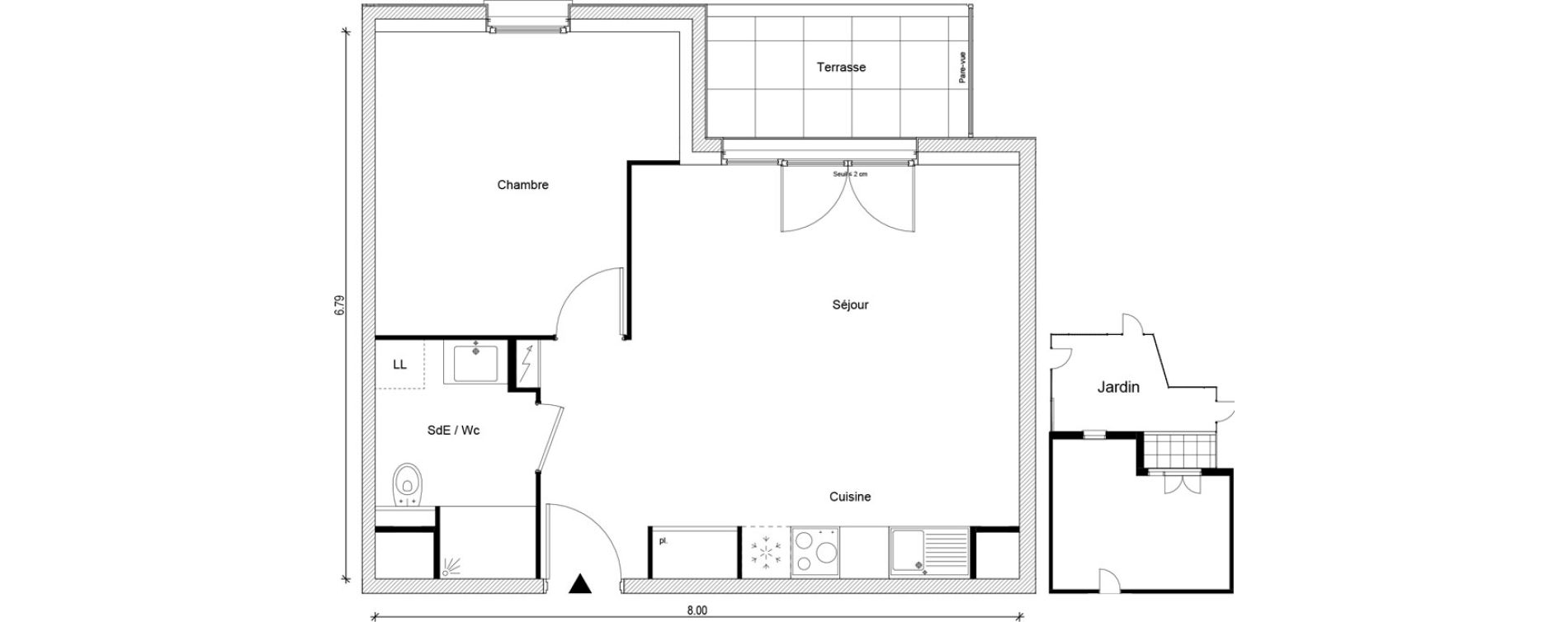 Appartement T2 de 45,50 m2 &agrave; Magnanville Centre