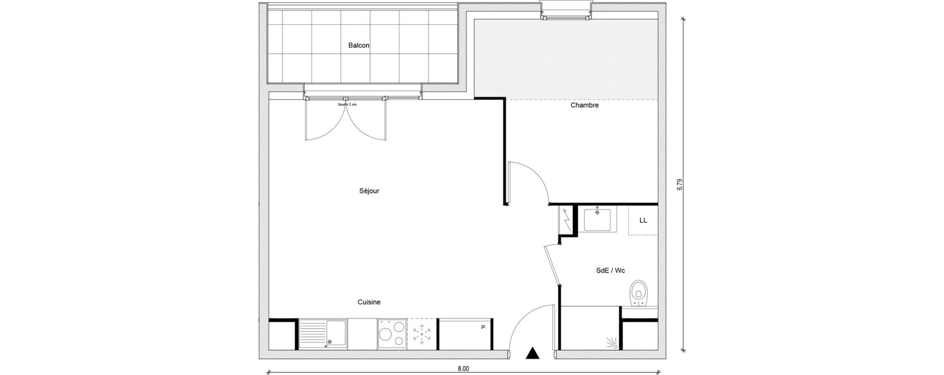 Appartement T2 de 45,50 m2 &agrave; Magnanville Centre