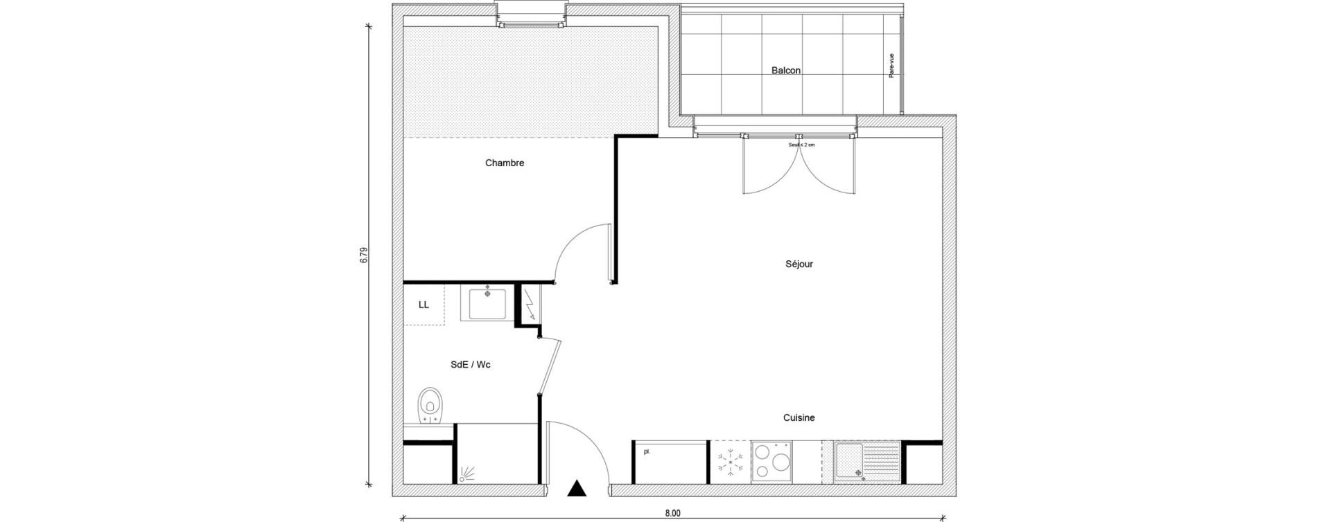 Appartement T2 de 45,50 m2 &agrave; Magnanville Centre
