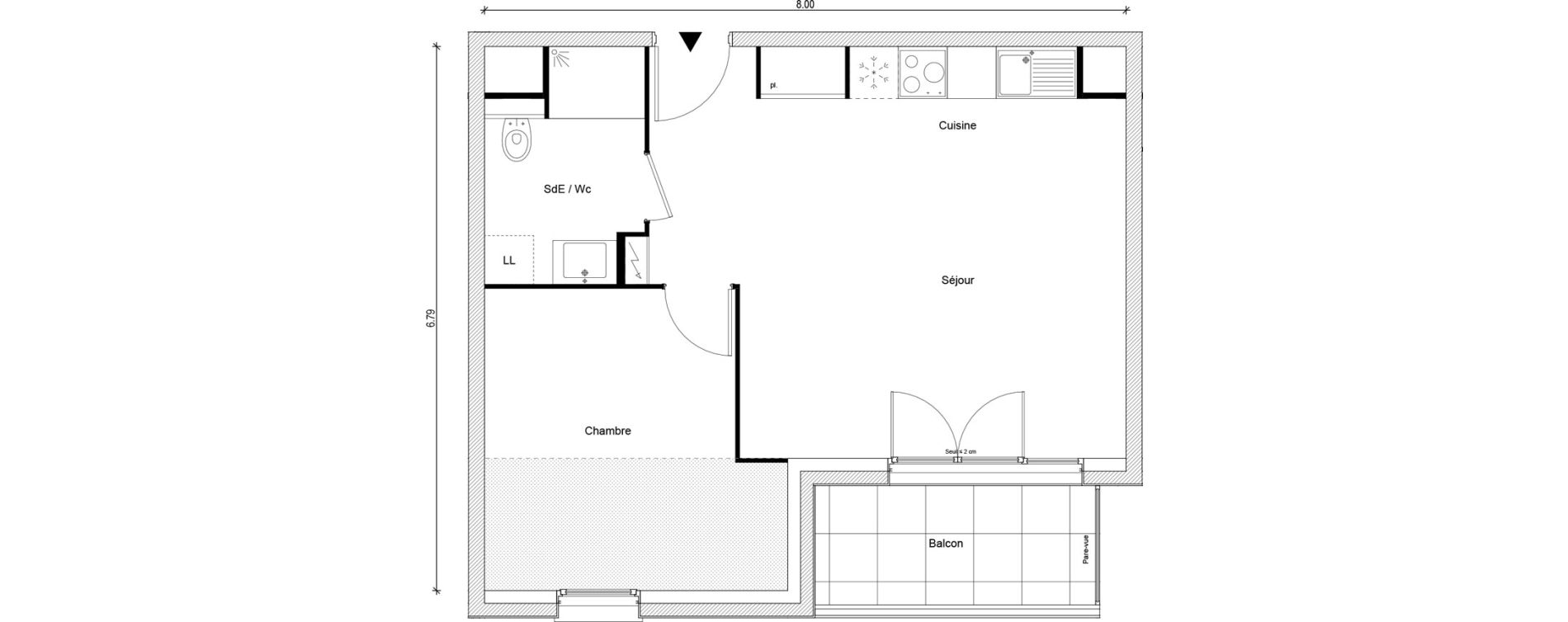 Appartement T2 de 45,50 m2 &agrave; Magnanville Centre