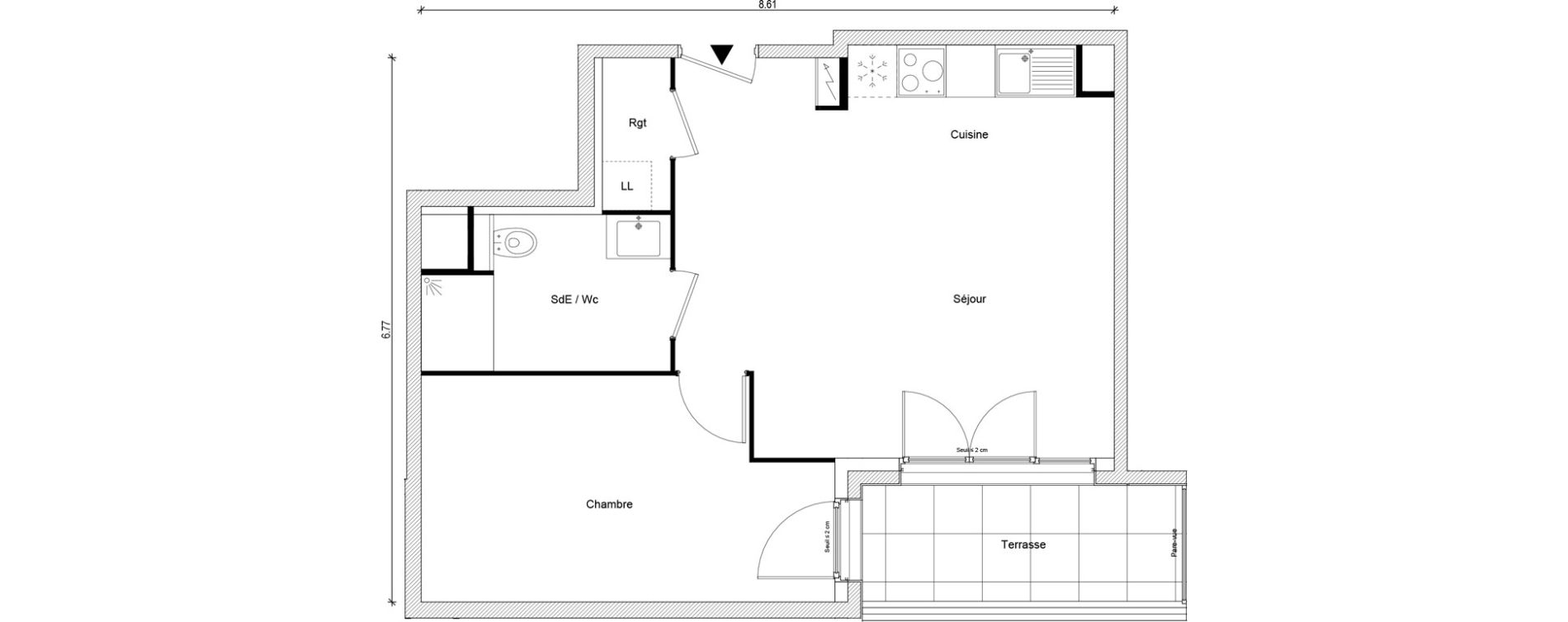 Appartement T2 de 46,43 m2 &agrave; Magnanville Centre