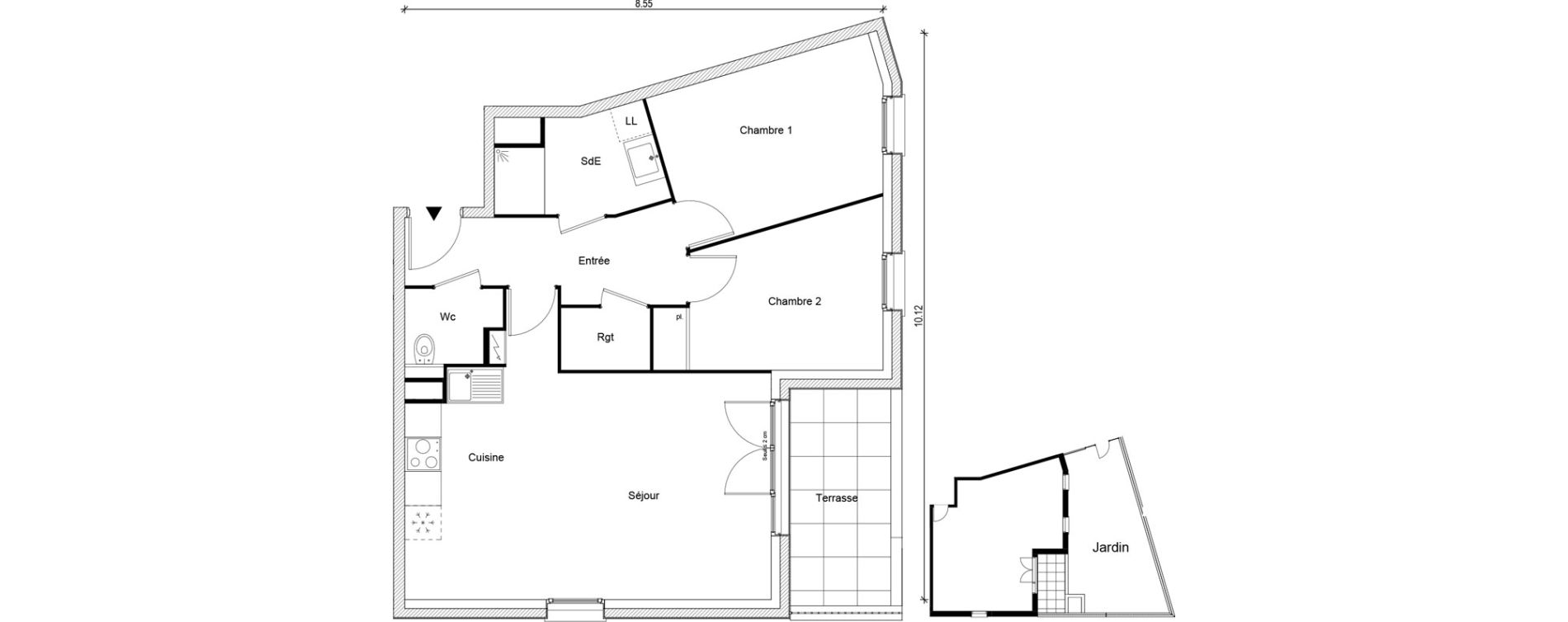 Appartement T3 de 64,32 m2 &agrave; Magnanville Centre