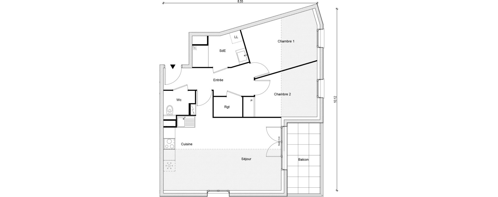 Appartement T3 de 64,32 m2 &agrave; Magnanville Centre
