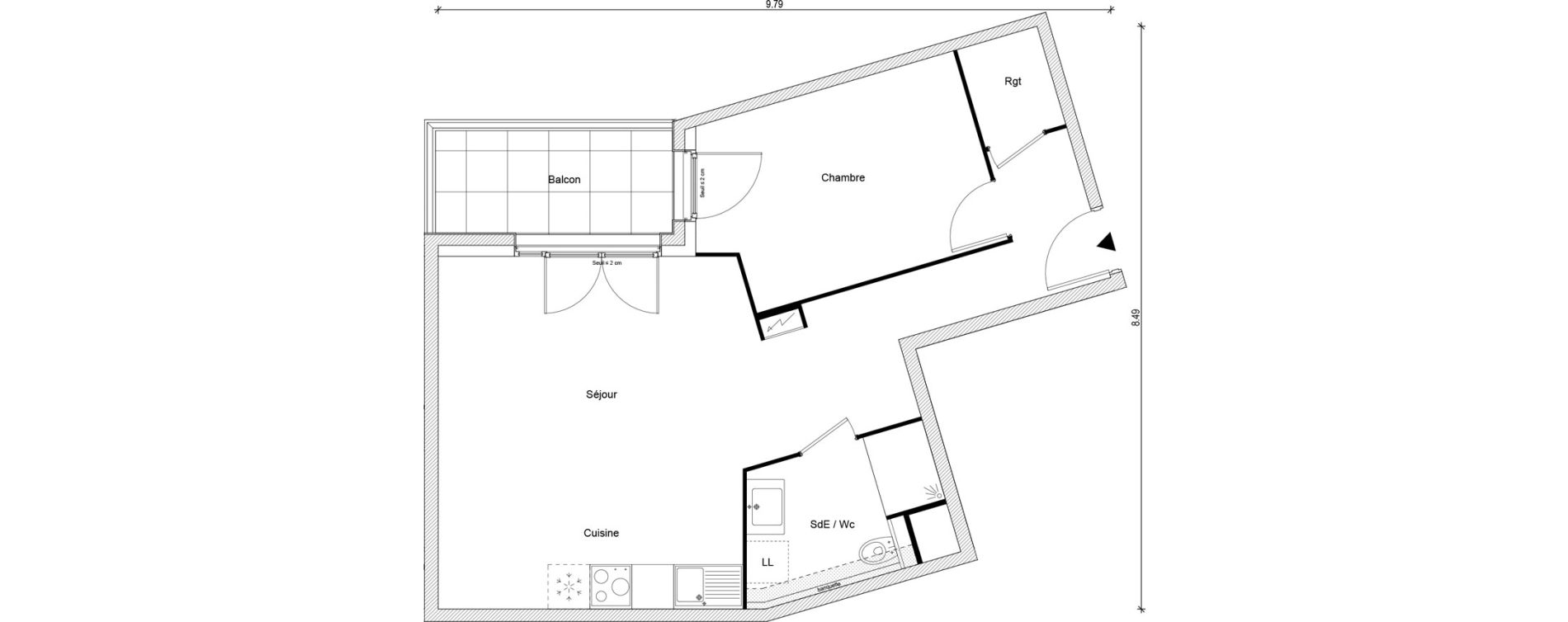 Appartement T2 de 50,78 m2 &agrave; Magnanville Centre