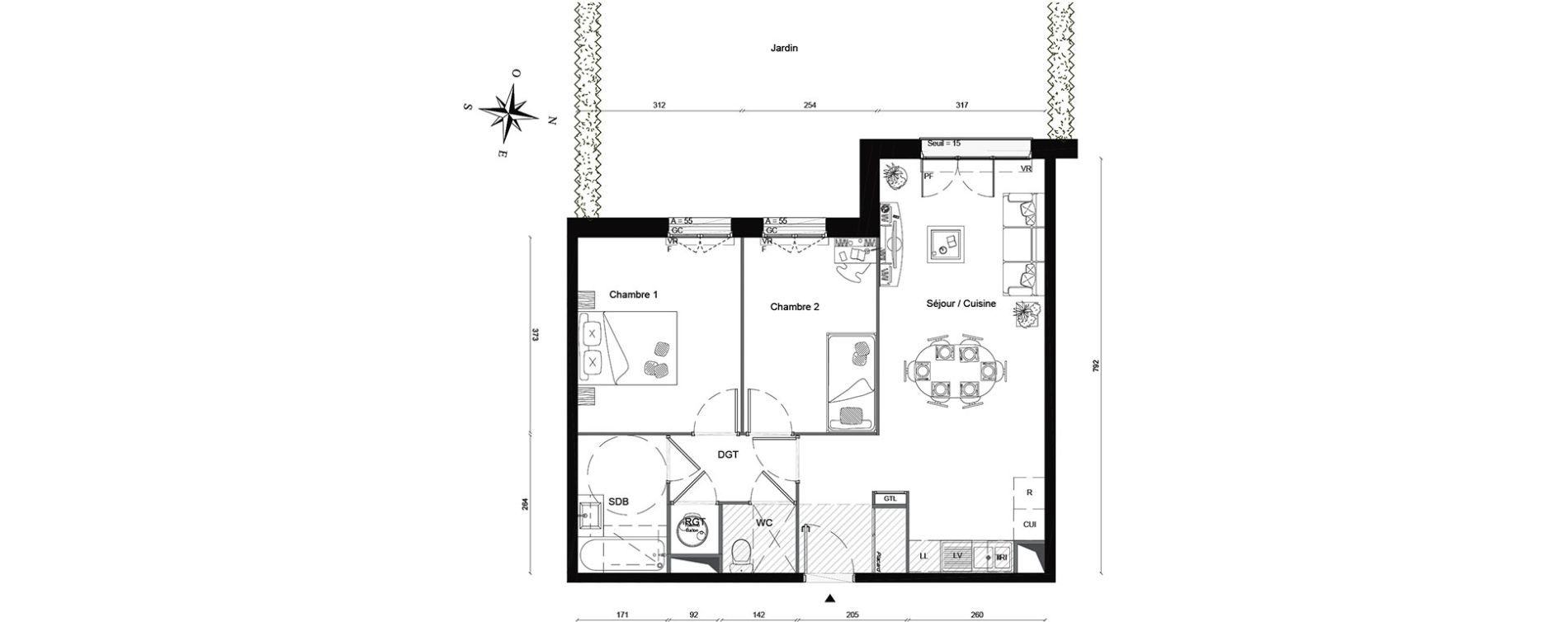 Appartement T3 de 60,10 m2 &agrave; Magny-Les-Hameaux Centre