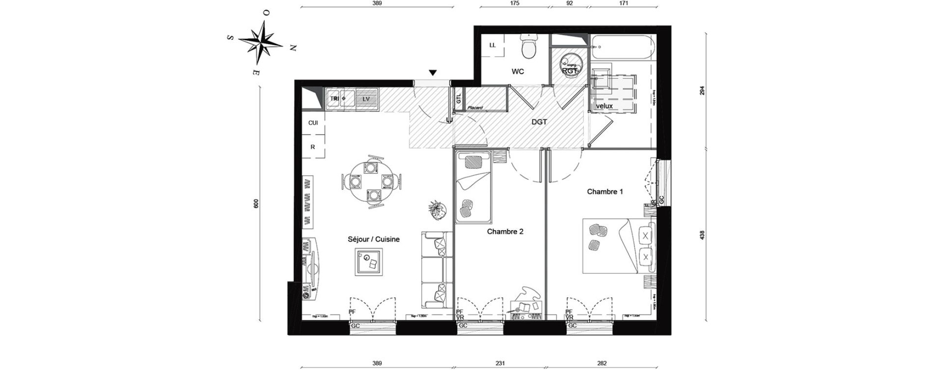 Appartement T3 de 57,40 m2 &agrave; Magny-Les-Hameaux Centre