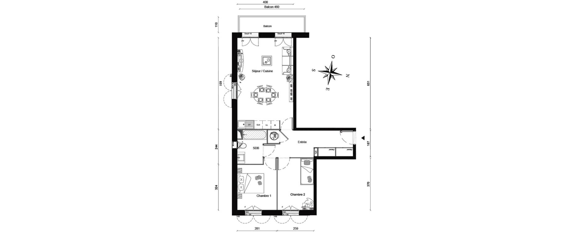 Appartement T3 de 61,10 m2 &agrave; Magny-Les-Hameaux Centre