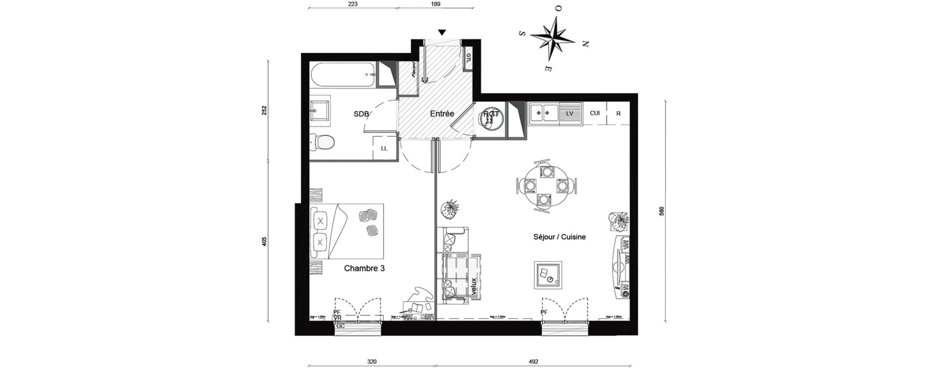 Appartement T2 de 48,70 m2 &agrave; Magny-Les-Hameaux Centre