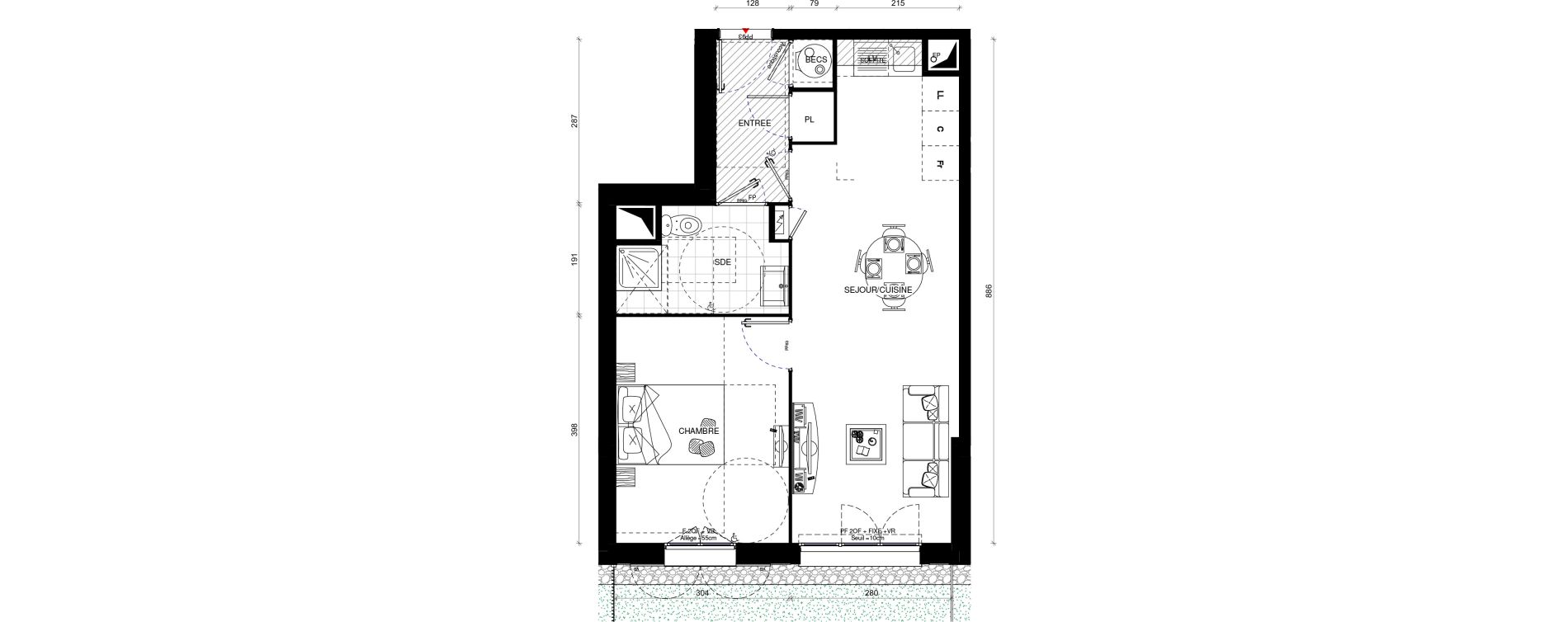 Appartement T2 de 46,00 m2 &agrave; Magny-Les-Hameaux Centre