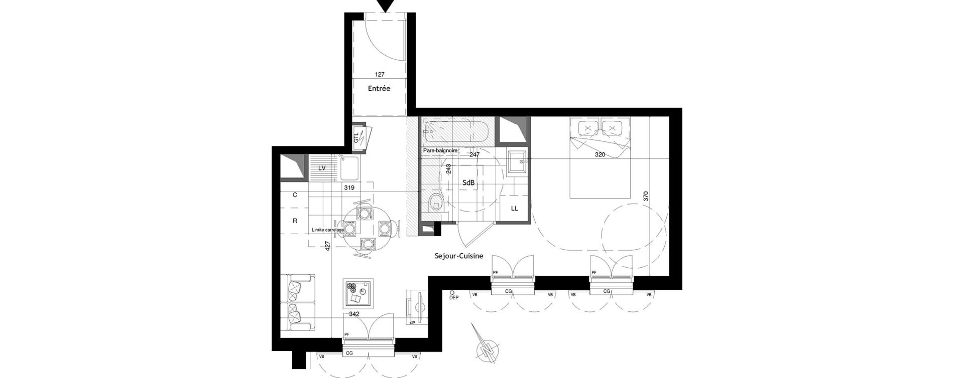 Appartement T1 de 37,70 m2 &agrave; Maisons-Laffitte Centre
