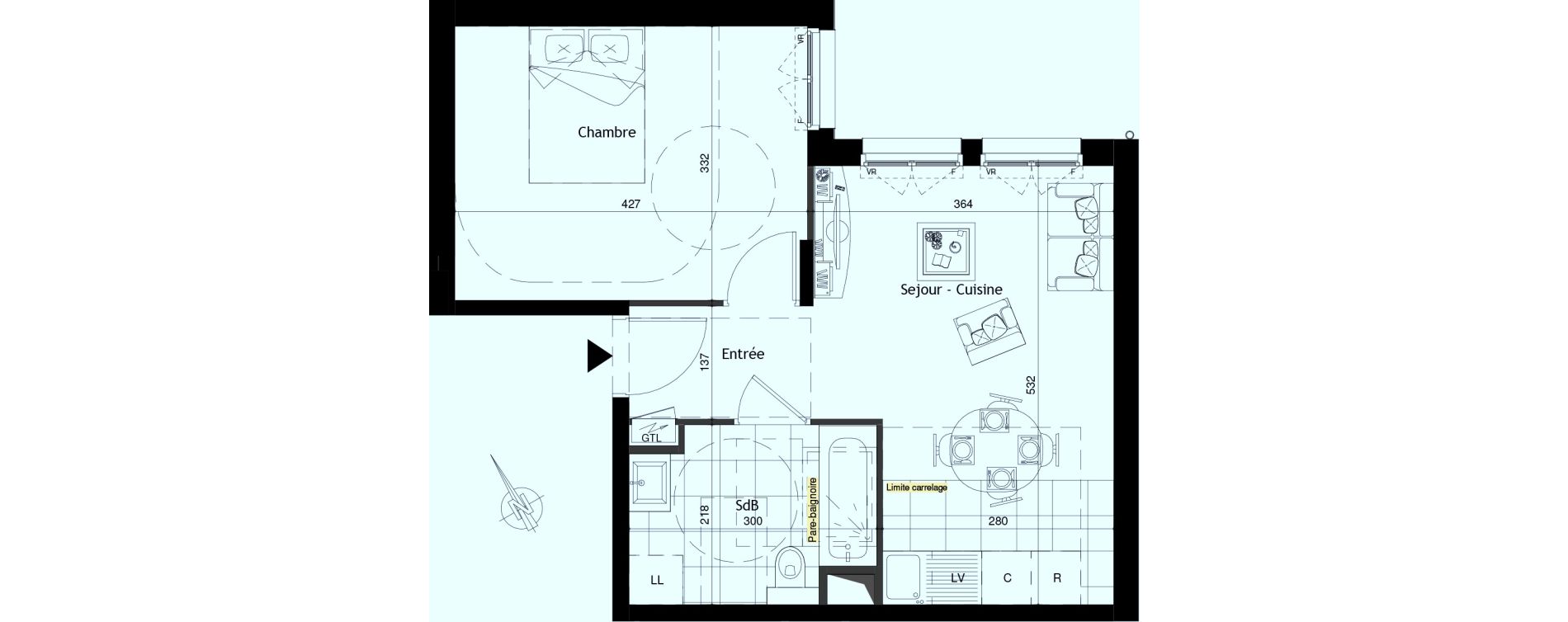 Appartement T2 de 40,60 m2 &agrave; Maisons-Laffitte Centre