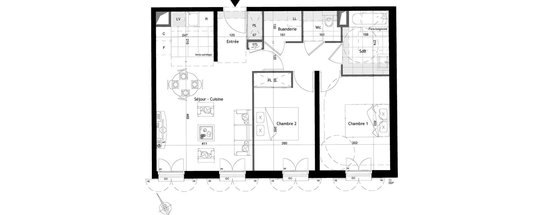 Appartement T3 de 64,70 m2 &agrave; Maisons-Laffitte Centre