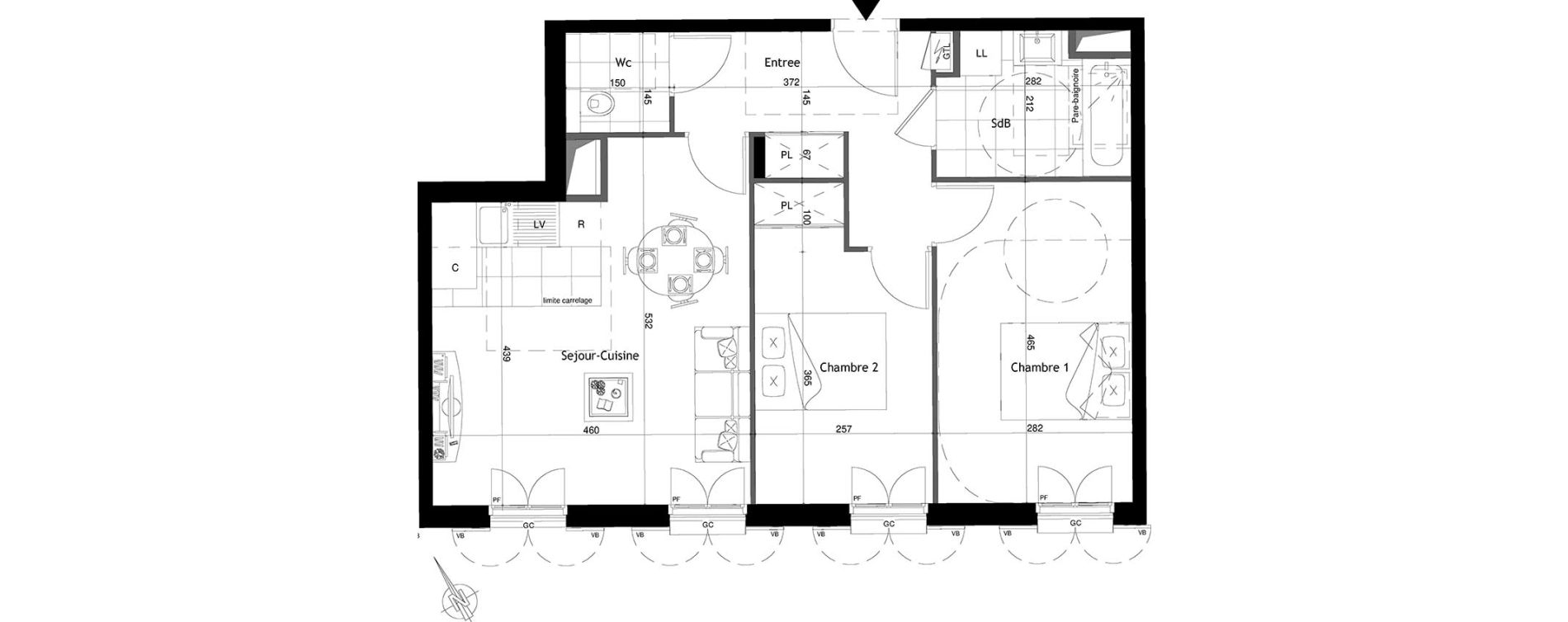 Appartement T3 de 61,70 m2 &agrave; Maisons-Laffitte Centre