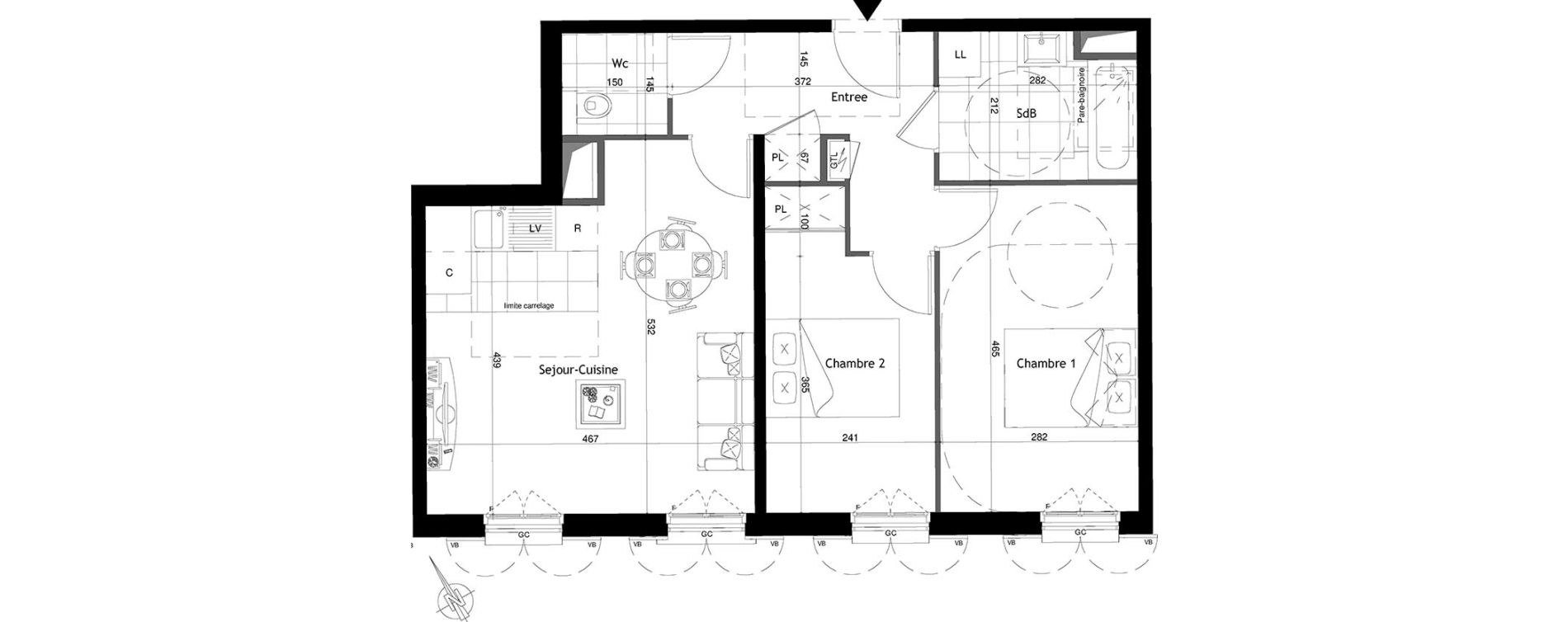 Appartement T3 de 61,20 m2 &agrave; Maisons-Laffitte Centre