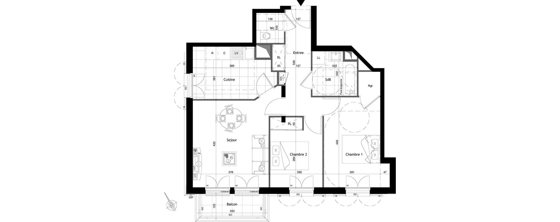 Appartement T3 de 65,40 m2 &agrave; Maisons-Laffitte Centre