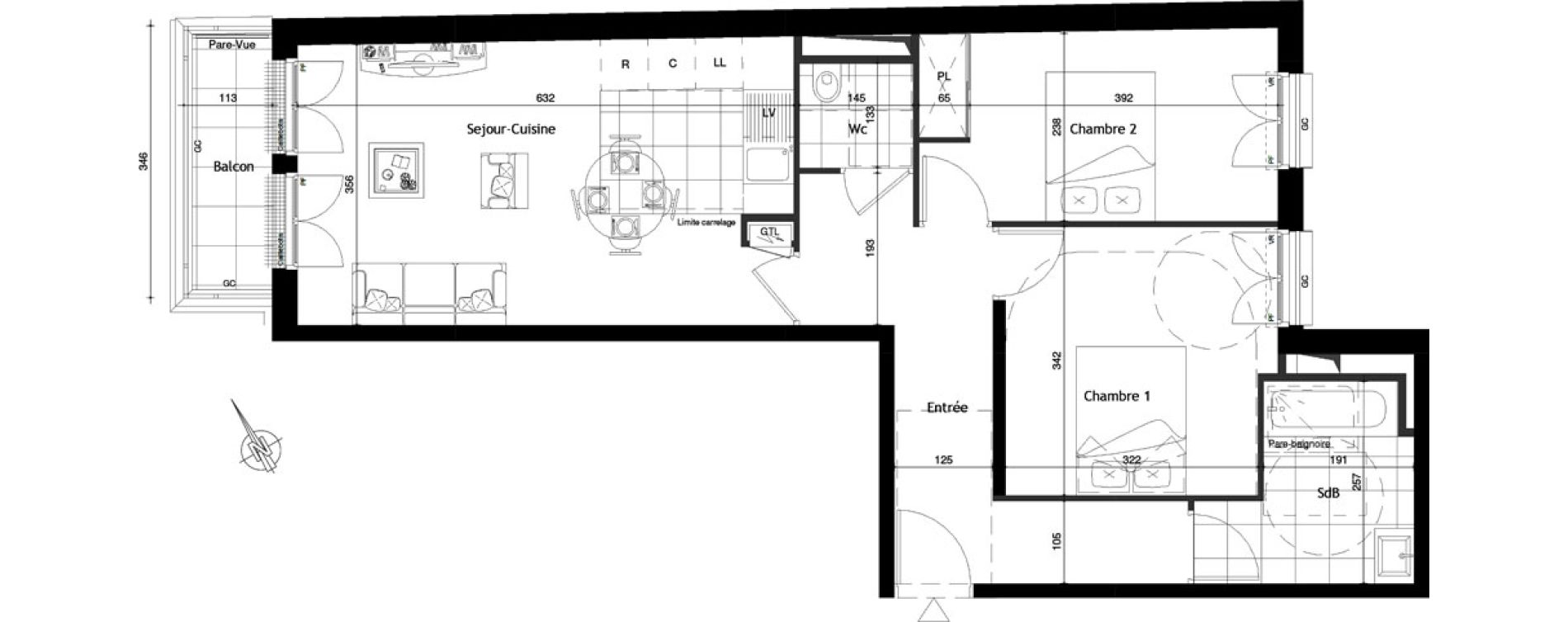 Appartement T3 de 63,60 m2 &agrave; Maisons-Laffitte Centre