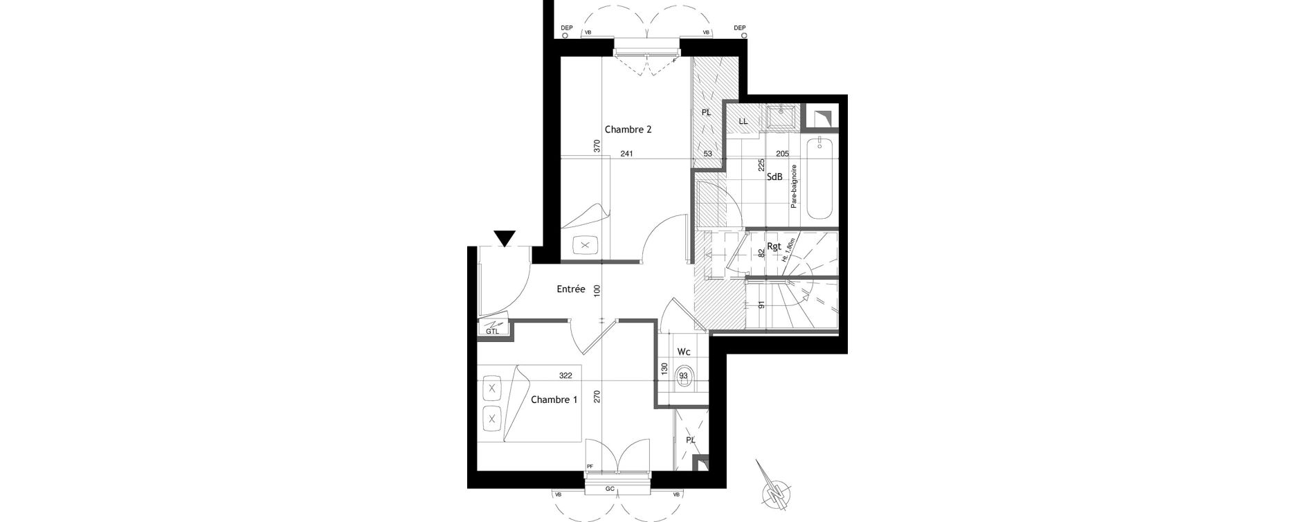 Duplex T3 de 52,30 m2 &agrave; Maisons-Laffitte Centre