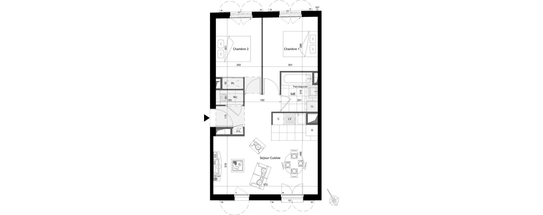 Appartement T3 de 51,60 m2 &agrave; Maisons-Laffitte Centre