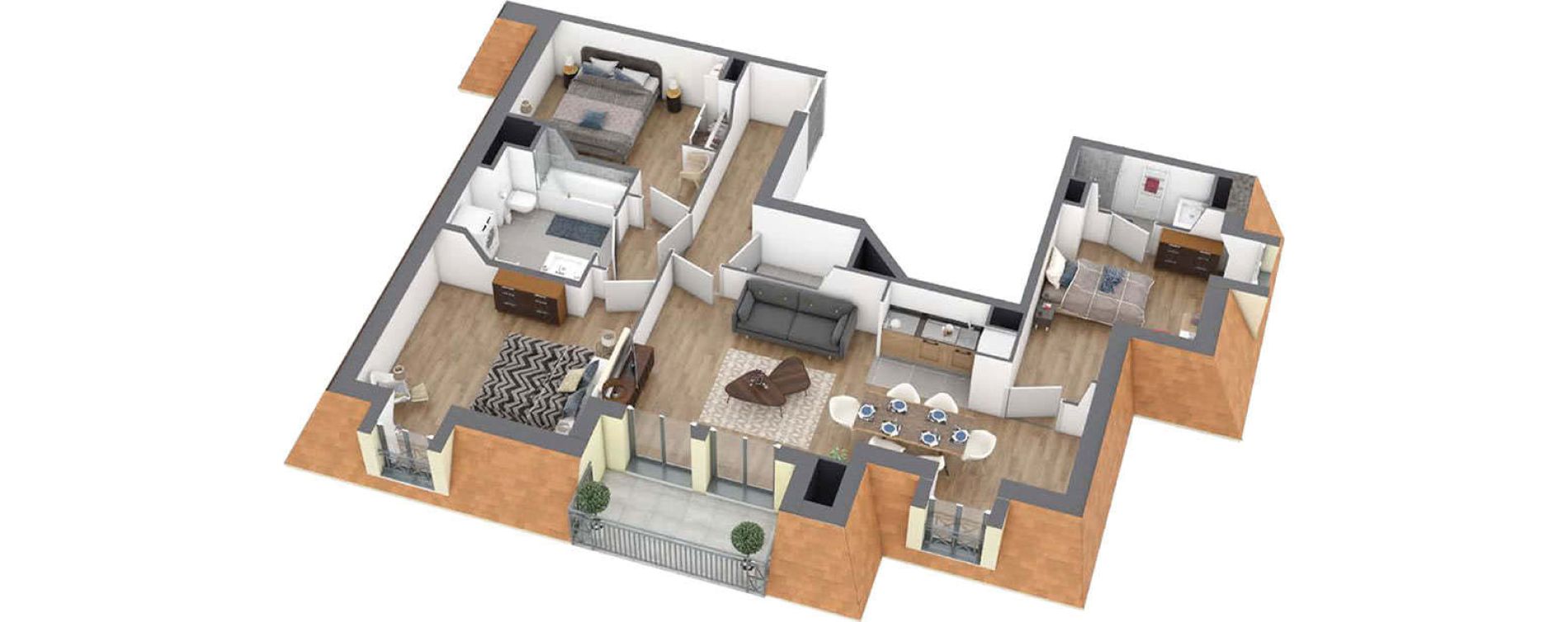 Appartement T4 de 92,70 m2 &agrave; Maisons-Laffitte Centre