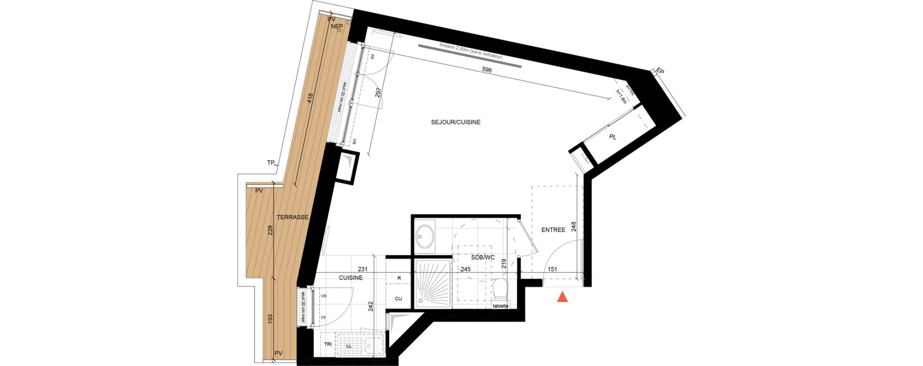 Appartement T1 de 38,35 m2 &agrave; Maisons-Laffitte Centre