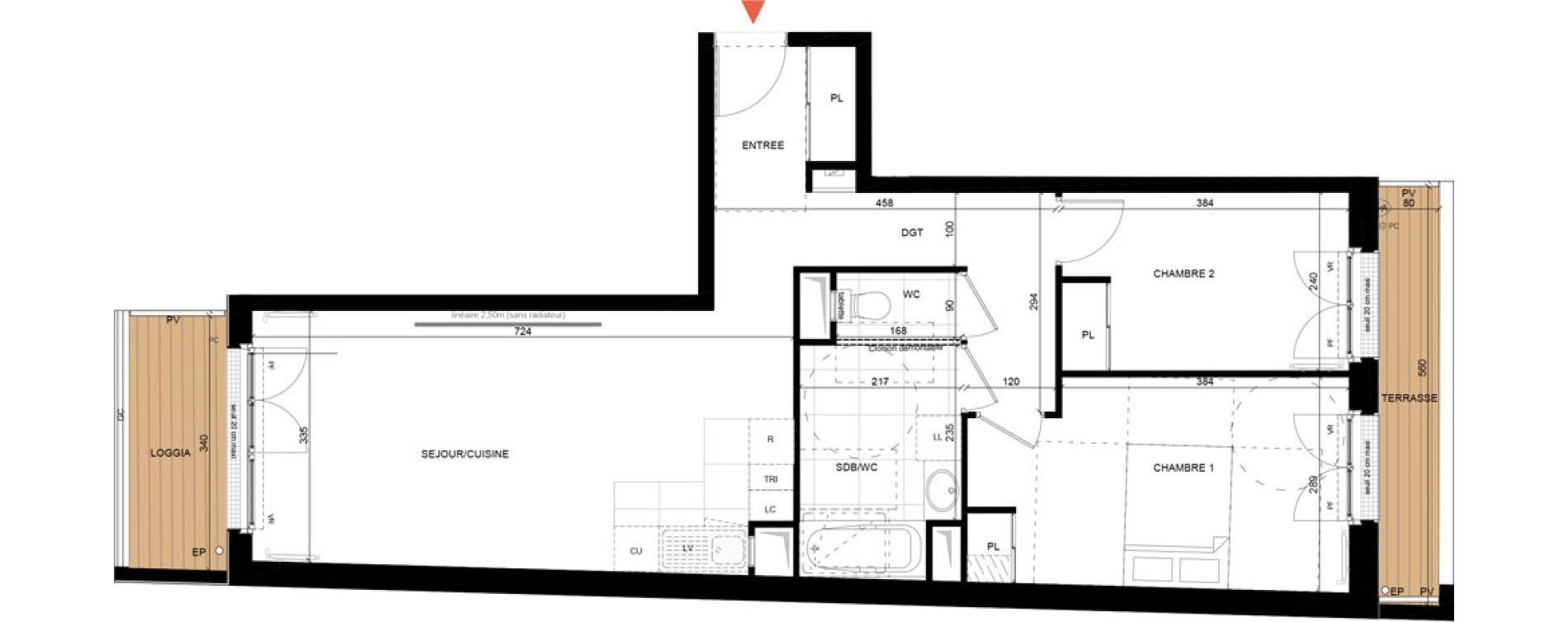 Appartement T3 de 66,29 m2 &agrave; Maisons-Laffitte Centre