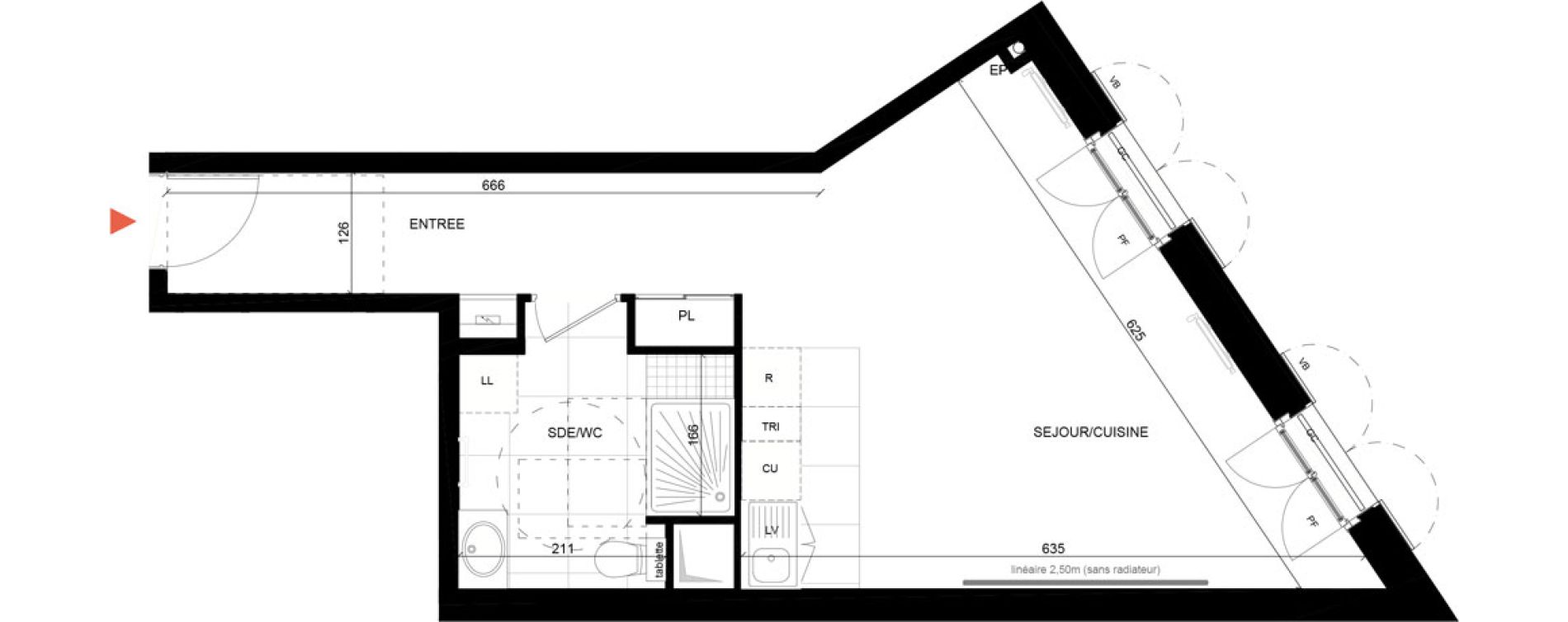 Appartement T1 de 38,35 m2 &agrave; Maisons-Laffitte Centre