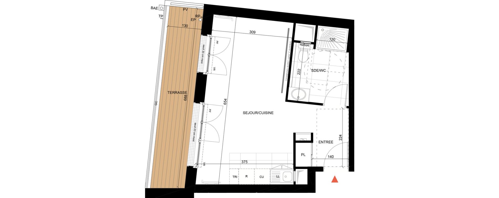 Appartement T1 de 31,10 m2 &agrave; Maisons-Laffitte Centre