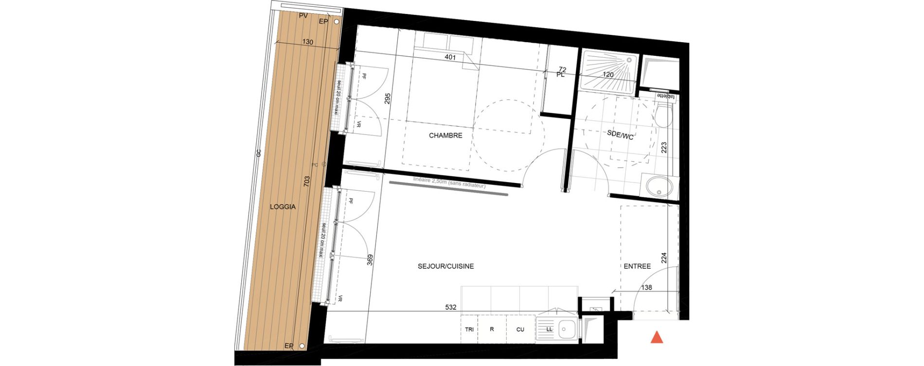 Appartement T2 de 41,87 m2 &agrave; Maisons-Laffitte Centre