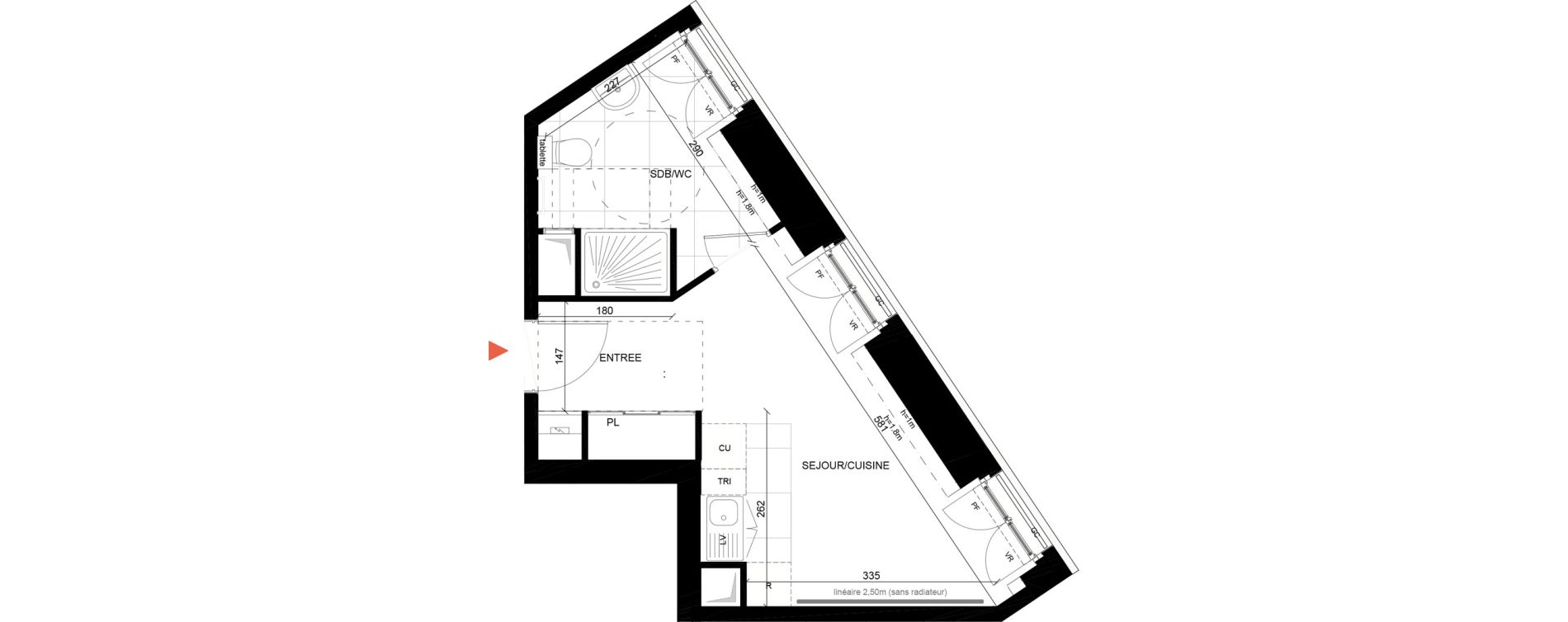 Appartement T1 de 24,92 m2 &agrave; Maisons-Laffitte Centre