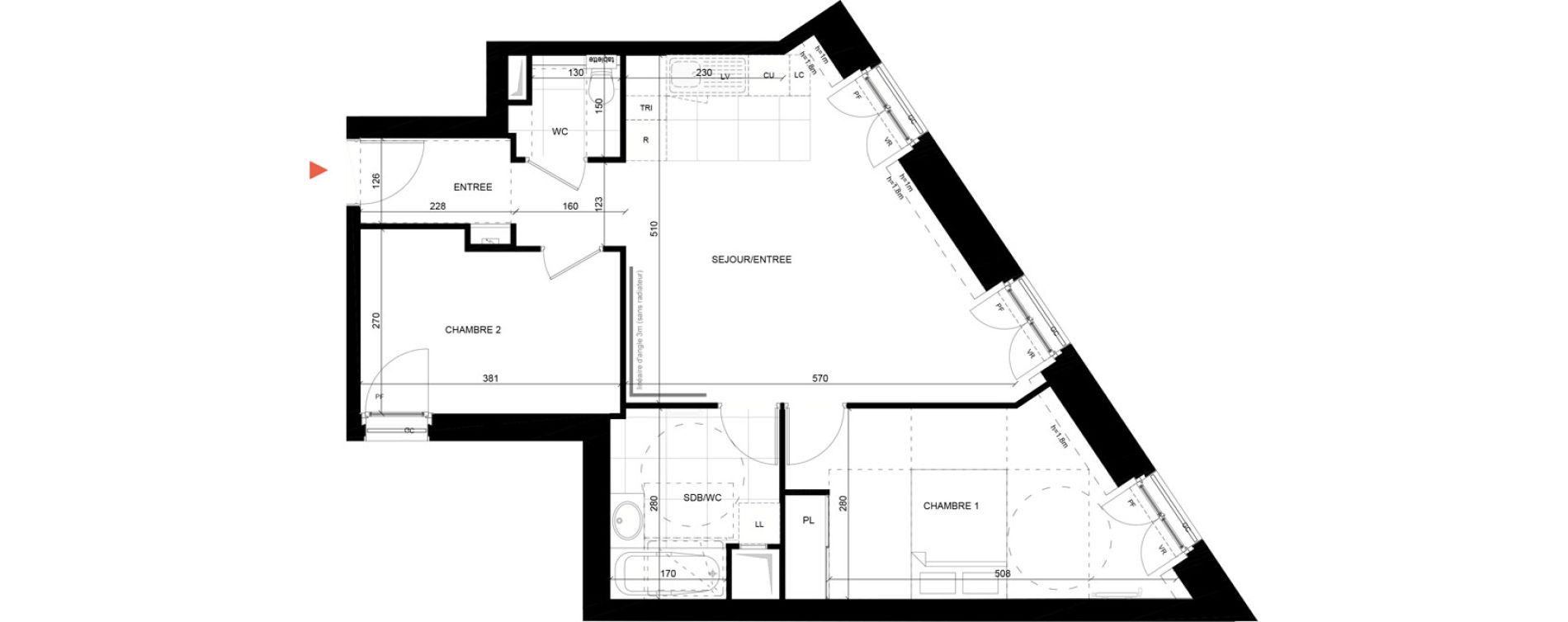 Appartement T3 de 60,85 m2 &agrave; Maisons-Laffitte Centre