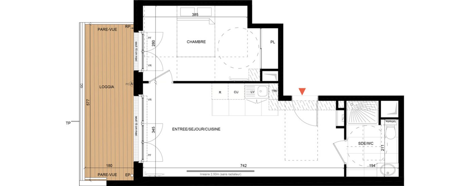 Appartement T2 de 41,41 m2 &agrave; Maisons-Laffitte Centre