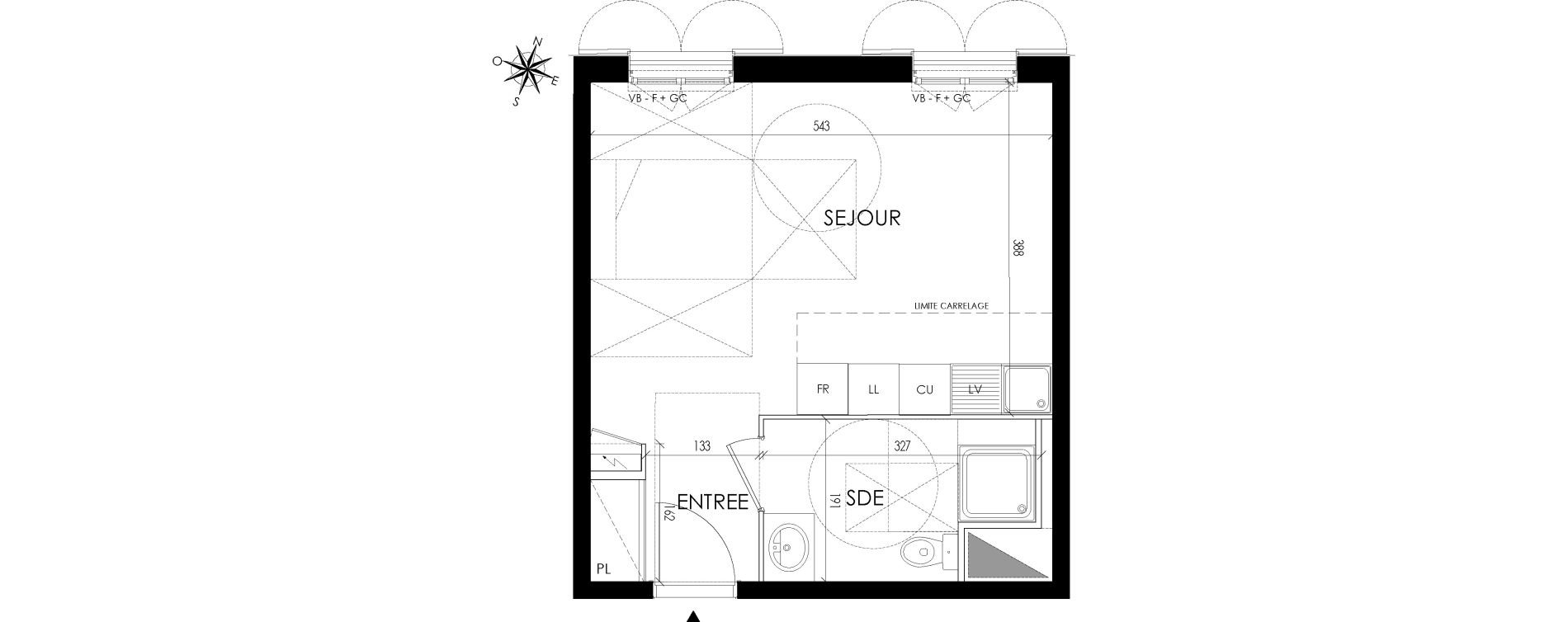 Appartement T1 de 30,28 m2 &agrave; Maisons-Laffitte Centre
