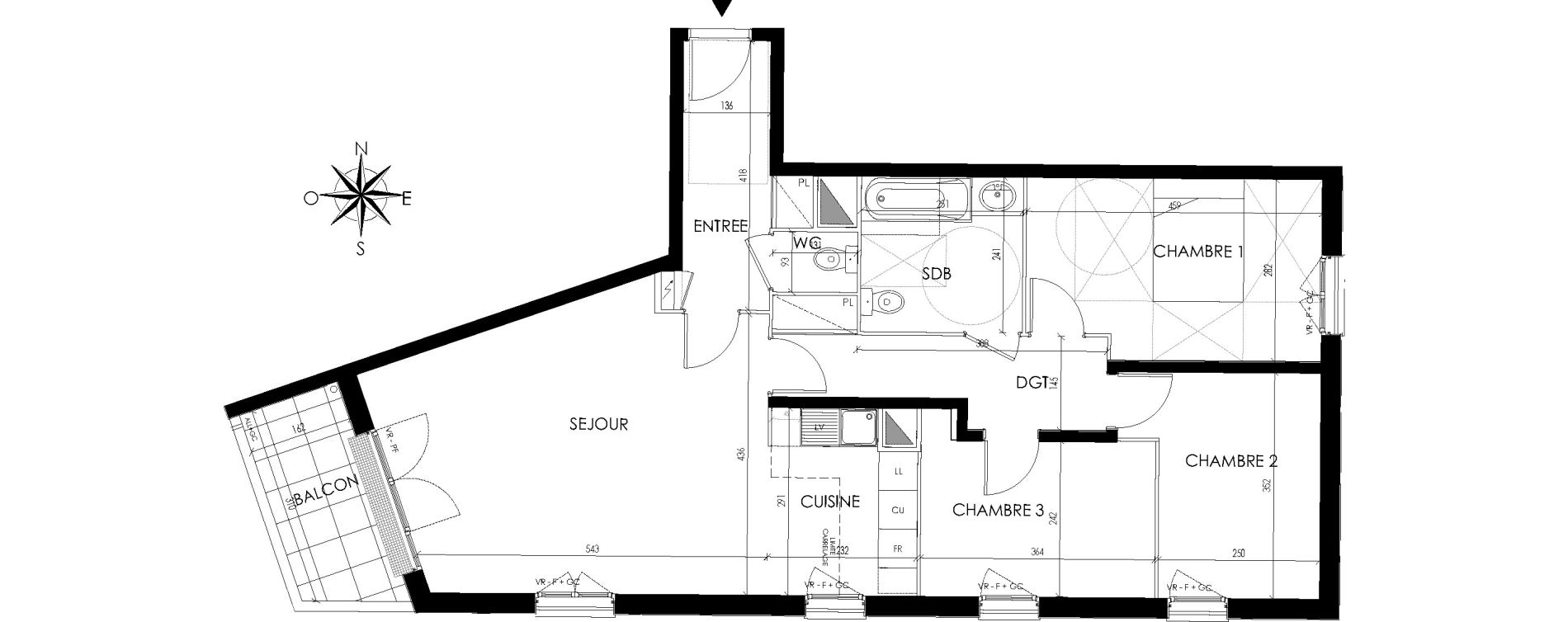 Appartement T4 de 82,66 m2 &agrave; Maisons-Laffitte Centre