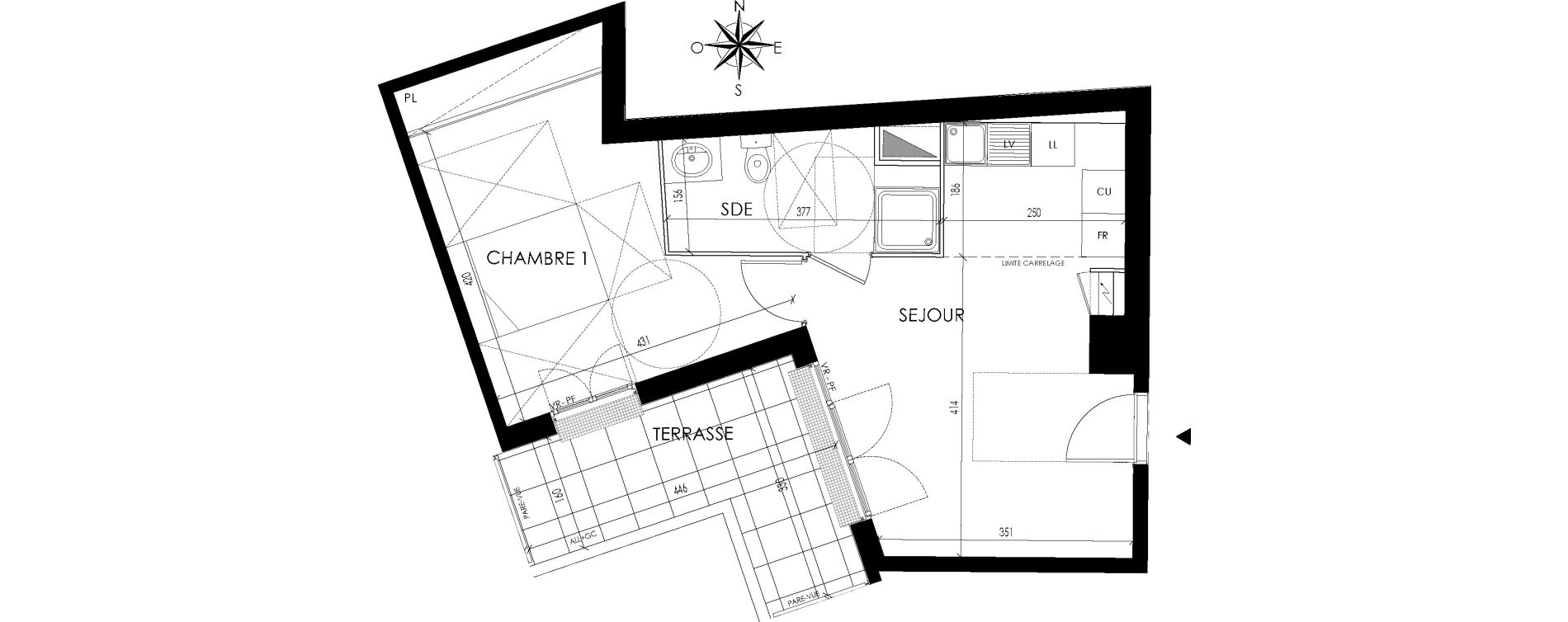 Appartement T2 de 42,67 m2 &agrave; Maisons-Laffitte Centre