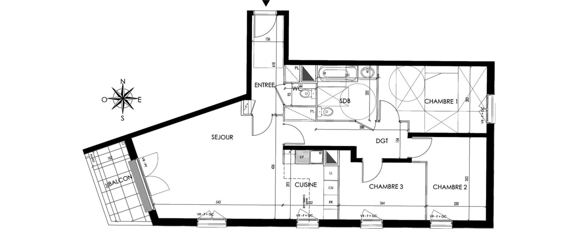Appartement T4 de 82,66 m2 &agrave; Maisons-Laffitte Centre